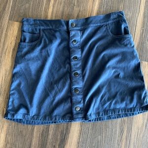Navy velvet button down skirt from express size 10